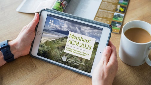 Digital AGM booklet on an iPad screen